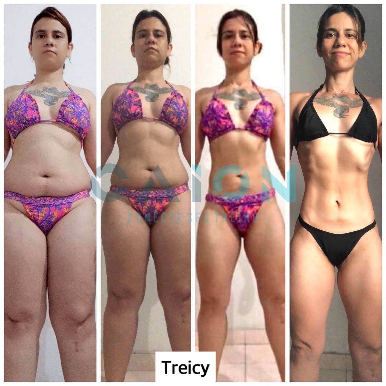 Antes e depois de aluna